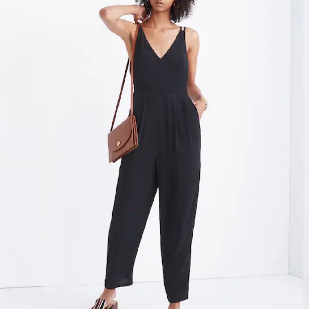 Madewell Black V-Neck Jumpsuit